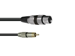 Omnitronic Adapterkabel XLR(F)/Cinch(M) 0,2M Schwarz