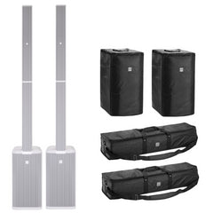 2x système de sonorisation colonne LD Systems MAUI® 11 G3 W, blanc avec sacs