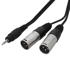W Audio 3,5-mm-Stereo-Klinkenstecker auf 2 x XLR-Stecker, 1,5 m langes Kabel