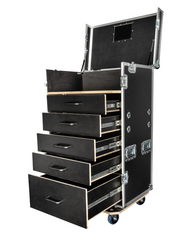 Showgear Drawer Case 2 Production Flightcase 5 drawers + 2 work surfaces