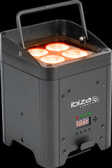 4x Ibiza Light BOX-HEX 4 LED Akku-Uplighter Bundle RGBWAUV DMX DJ Hochzeitsbeleuchtung