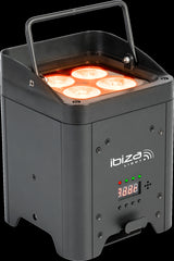 4x Ibiza Light BOX-HEX 4 LED batterie Uplighter Bundle RGBWAUV DMX DJ éclairage de mariage