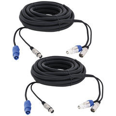 2x AFX COMBO-XLR-POWERCON10 Combo Extension Lead For Moving Head And Projector - 10m