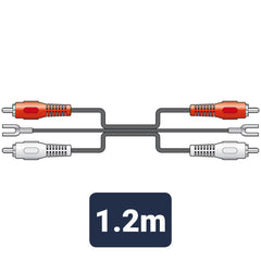 AV:Liez les fiches 2RCA aux fiches 2RCA avec fil de terre 1,2 m