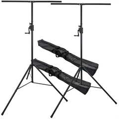 2x Citronic Heavy Duty 3M 35kg Lighting Stand with Winch & T-bar inc Carry Bag