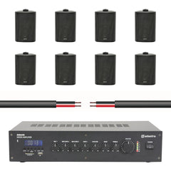 Amplificateur Adastra RM6D inc. 8 haut-parleurs de fond de 60 W (noirs)