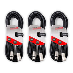 3x StageCore 3Pin XLR Cable (6M)