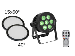 Eurolite Set Led Ip Par 7X8W Qcl Spot + 2X Diffusorabdeckung (15X60? Und 40?)