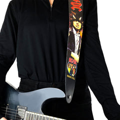 Perris 11007 2.5" Acdc Highway To Hell Leather Guitar Strap
