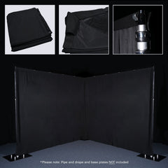 LEDJ 3 x 1.2m Black Pipe and Drape Curtain