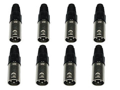8x Accu-Cable 3-Pin DMX/XLR-Mikrofonstecker (Silber) 