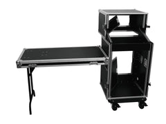 Roadinger Flightcase Pro 16U + 10U Mixer Rack Case PA Sound System inc Desk Table