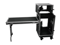 Roadinger Flightcase Pro 16U + 10U Mixer Rack Case PA Sound System inkl. Schreibtischtisch