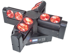 AFX BLADE8-FX 4 têtes mobiles LED à faisceau rotatif sans fin 8 x 12 W RGBW