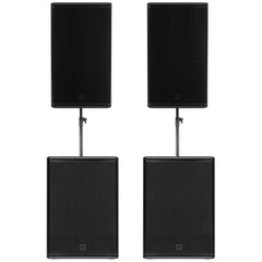 2x RCF NX 912-A 12" 2100W PA Speakers with 2x SUB905-AS MKIII 2200w Subwoofers inc poles