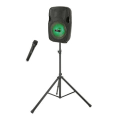 Système audio portatif QTX PAL8 inc. Support et microphone (Bundle)