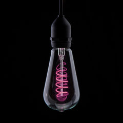Prolite 4W LED ST64 Spiral Funky Filament Lamp ES, Pink