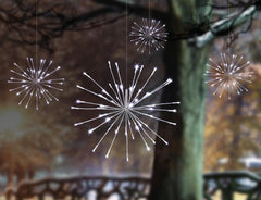 LED Hanging Sparkle Ball Christmas Lights Set of 4 - White, 450mm