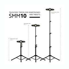 SMM10 Telescopic Tripod Stand for Tablet PC Height Adjustable inc Carry Bag