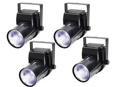 4 x Equinox 3W Pinspot Black Housing