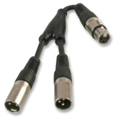 XLR Splitter - 1 x Female XLR 3 Pin to 2 x Male XLR 3 Pin
