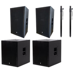 2x BishopSound Delta Plywood 12" Trapezoidal 500w Speaker RMS and Delta 15" Birch Plywood Passive Subwoofer 600w RMS