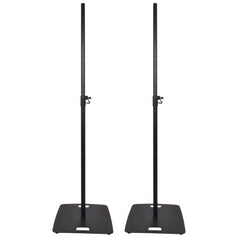 2 x QTX-Lautsprecherständer mit quadratischer Basis, 35 mm, für PA, Disco, DJ, inkl. Tragetaschen
