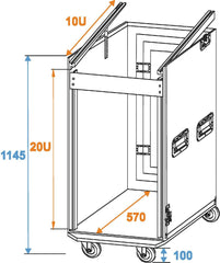 Roadinger Special Combo Case Pro, 20U avec roulettes