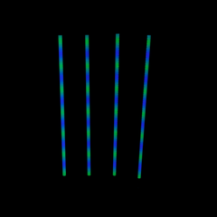 4x Intimidation ILLUMATUBE DJ LED Colour Stick Light Battery inc Remote Wifi App *BSTOCK*