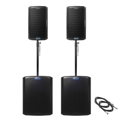 2X Alto TS18S Aktiver 18" 2500W Subwoofer 2X Alto TS412 12" 2500W Lautsprecher inkl. Kabeln und Stangen