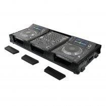 Odyssey Black 12″-Format-DJ-Mixer und zwei großformatige Mediaplayer im Coffin Flight Case