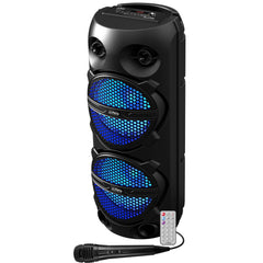 Party PLUTON Stand-Alone Party Speaker 2 x 8" – 300W With Bluetooth, Remote Control & Microphone