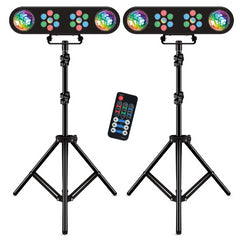 2x QTX PAR-T Bar: LED Party Bar Disco DJ Karaoke Partybar inc Stand + Remote