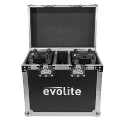 Evolite 2x Spot LED 100 Moving Head Pair including Flightcase