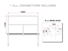 Guil Tmq-02/440 Rail De Scène 188 Cm (Version Aluminium)