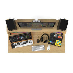 Glorious Vintage Music Station Professional DJ Desk, Studio Workstation and Record Storage
