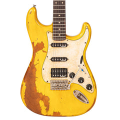 Vintage V6 Proshop Unique Guitar - Distressed Yellow