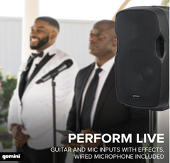 Gemini AS-15TOGO Portable Speaker Bluetooth Battery PA System