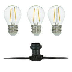 Showtec 50M Heavy Duty Rubber Festoon Festival Grade Outdoor Lighting INC 50 Filament Lamps