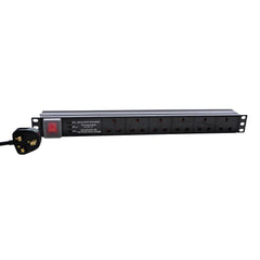Eagle 19" 6-Way 13A Socket Power Distribution Unit Server Rack Surge Protection *B-STOCK*