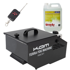 KAM Terra Fog Machine Low Smoke Machine Mister Kool 700W & 20L Fluid Bundle