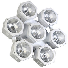 Citronic CosmoPAR-LE RGBW COB PAR Light White 7 x 40W LEDs with Retro Styling inc White Stand