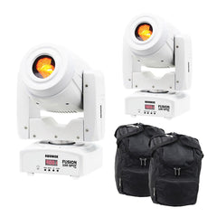 2x Equinox Fusion 100 Spot MKII Weiß Moving Head DJ Disco Beleuchtung inkl. Tasche