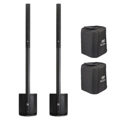2x Audiophony MOJO500LineTWS Bluetooth-Aktivsäulensysteme 1000 W insgesamt, inklusive Abdeckungen