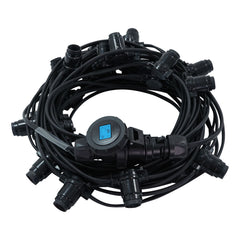 Guirlande en caoutchouc robuste eLumen8 10 m BC, espacement de 0,33 m avec fiche et prise 16 A