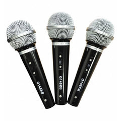 Kit vocal dynamique Soundlab avec 3 micros, câbles et étui de transport