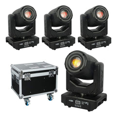 4x Showtec Shark Spot One 60W LED Moving Head DJ Disco Lighting Package