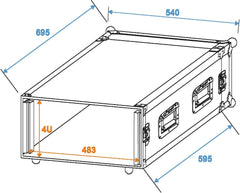 Roadinger Verstärker-Rack Pr-2St, 4 HE, 57 cm tief