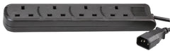 Pro-Elec IEC C14 Plug to 4-Gang 13A socket Mains Extension Lead 2m