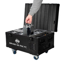 ADJ Mirage Q6 Pack Batterie Extérieure LED Uplighter Pack de 6 avec Flightcase de Charge